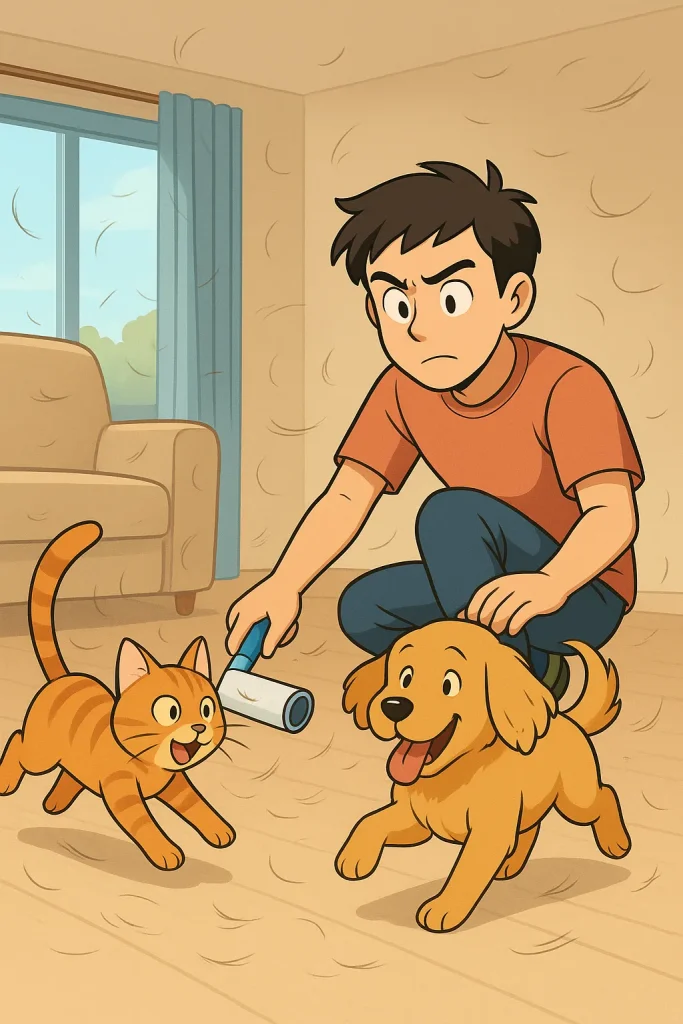 bulu hewan dalam rumah