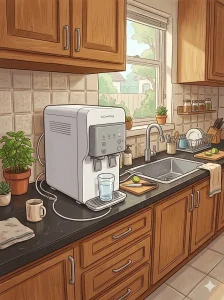 Unit Water Purifier Coway Terpasang di Dapur Pelanggan Kelapa Gading Jakarta Utara
